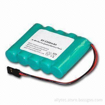 NiMH Battery Pack with Over-discharge Protection of 6V/2,300mAh and Hitec Connector